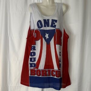 Red and Blue Graphic Tank Top